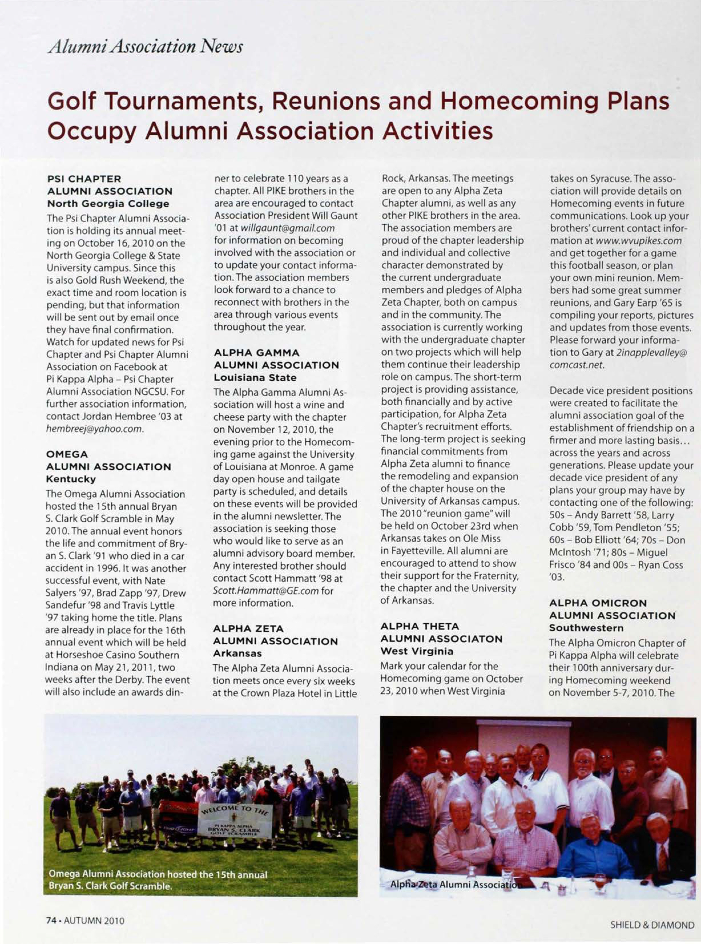 Alumni Association News, Autumn 2010